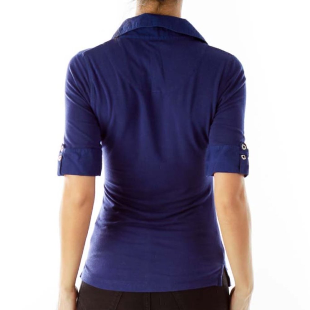 Karen Millen Navy V-neck Top - Picture 3 of 3
